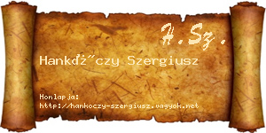 Hankóczy Szergiusz névjegykártya